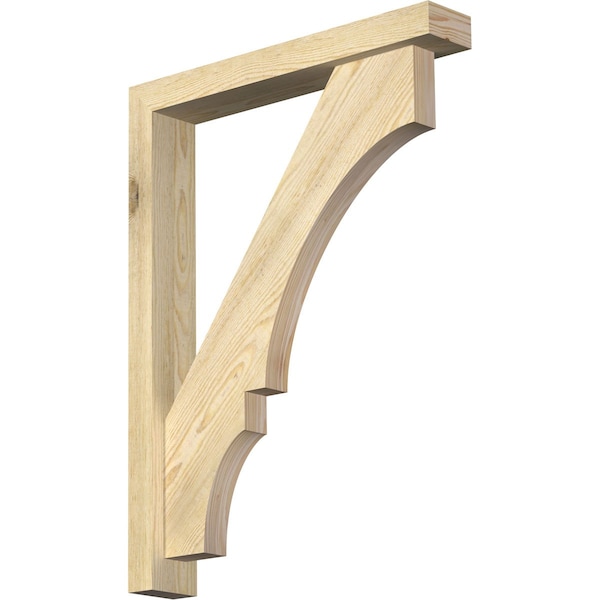 Ekena Millwork Balboa Block Rough Sawn Bracket w/ Offset Brace, Douglas Fir, 4"W x 24"D x 32"H BKT0402X24X32BOA05RDF - main